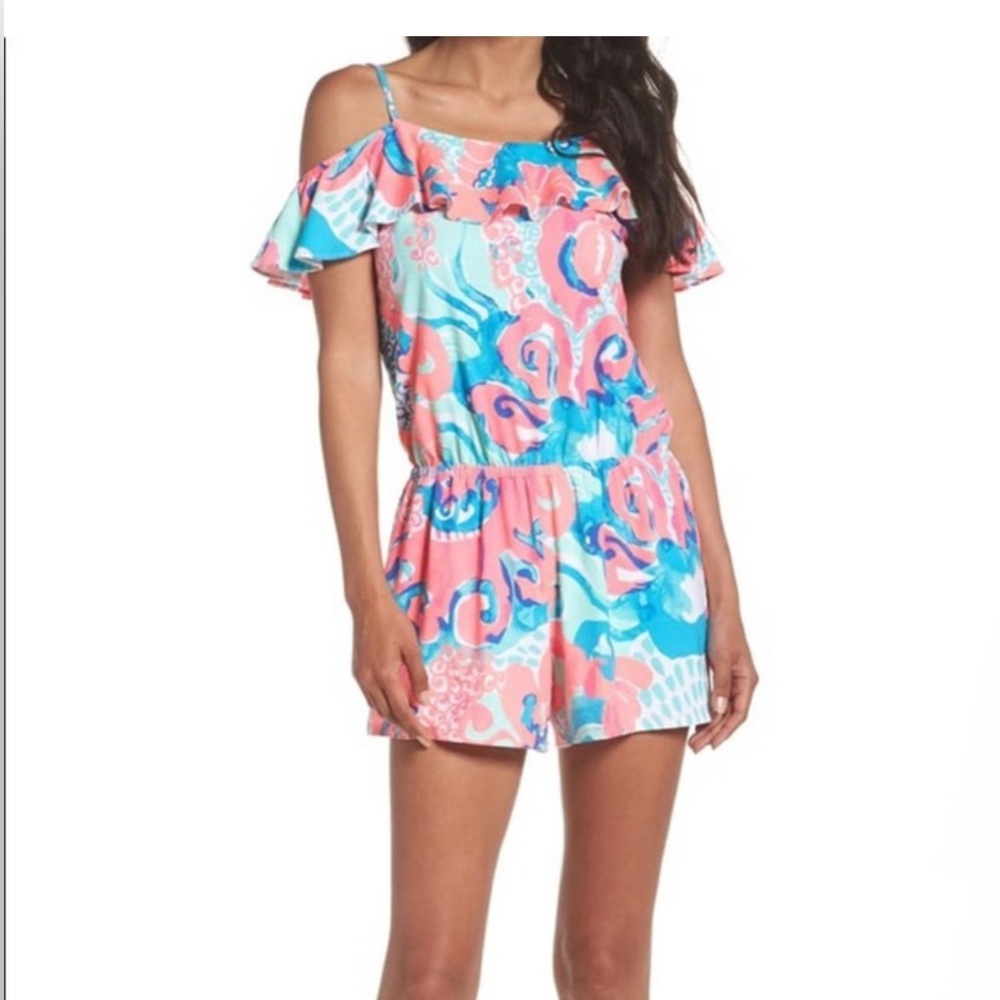 Lilly Pulitzer Klea Off-Shoulder Romper Size L